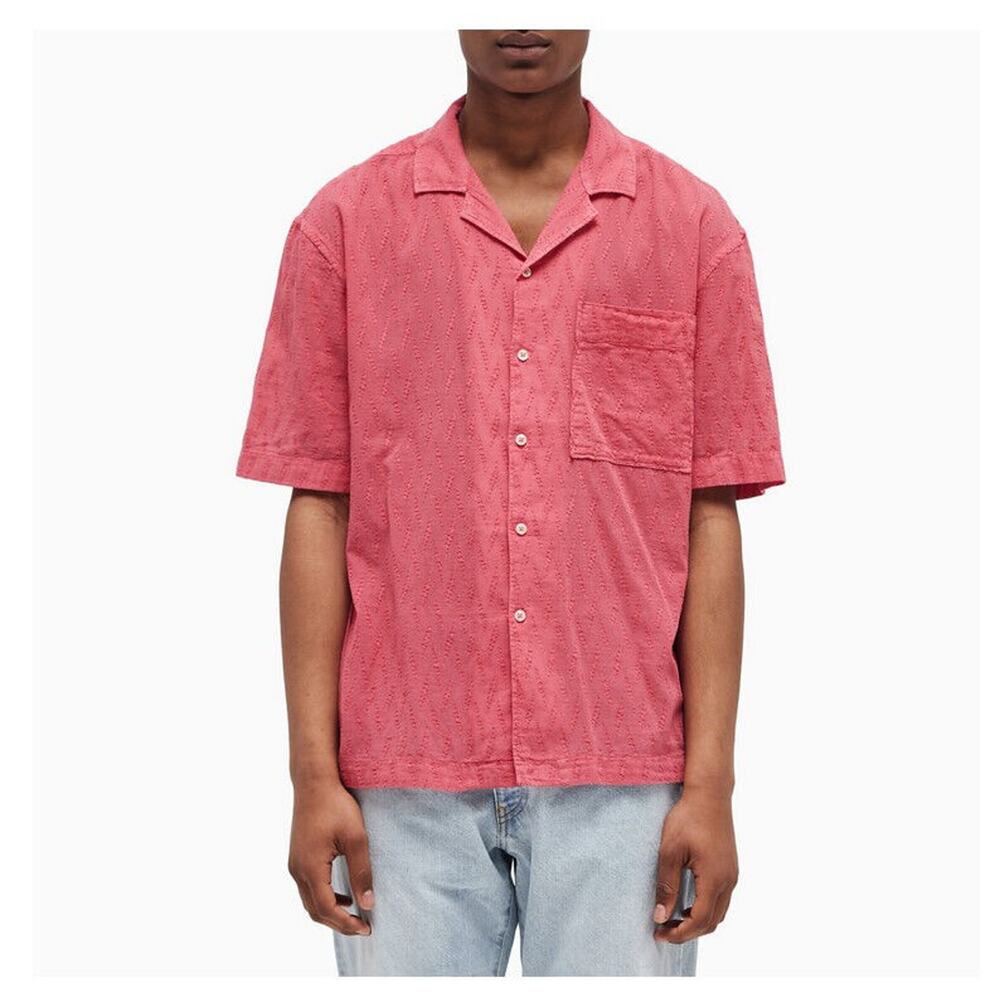 President's Men Rangi Embroidery Detail Short Sleeve Shirt Sun Fade Size L